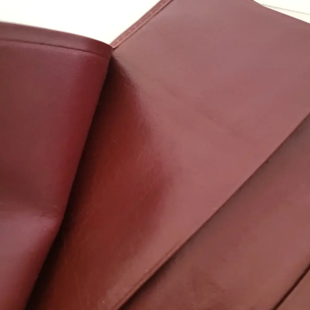Cartier Vintage Bifold Leather Bordeaux Red‎ Wallet Large Credit Card Checkbook